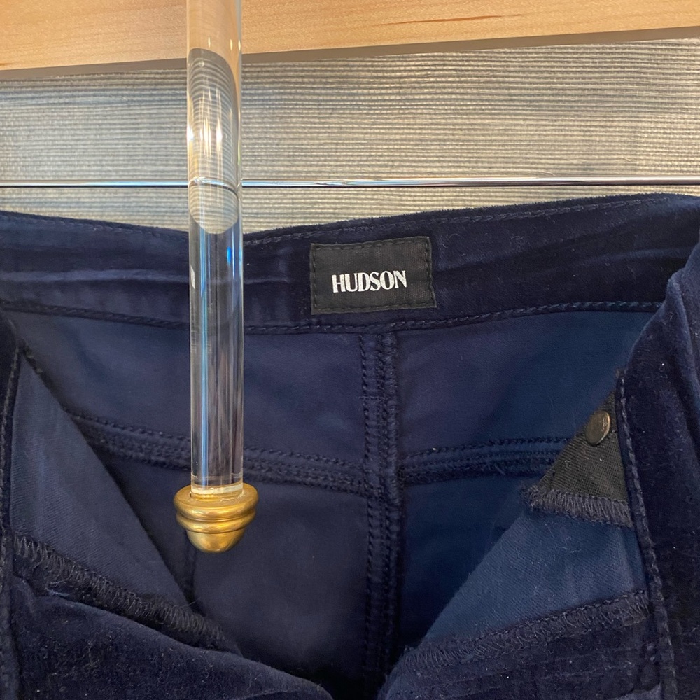 Hudson Jeans Navy Velour Skinny Pants